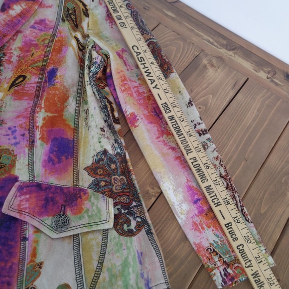 Early 2010s Basler Art Print Paisley Blazer - Picture 12 of 16